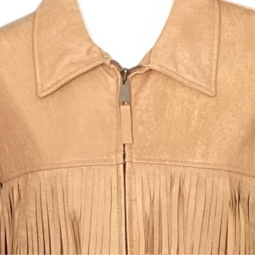 Cinch Men’s Vintage Tan Leather Fringe Jacket Size Large - Picture 4 of 9